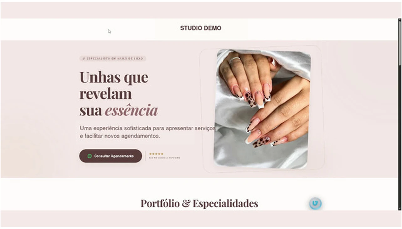 Projeto Studio de beleza criado pela Criaê